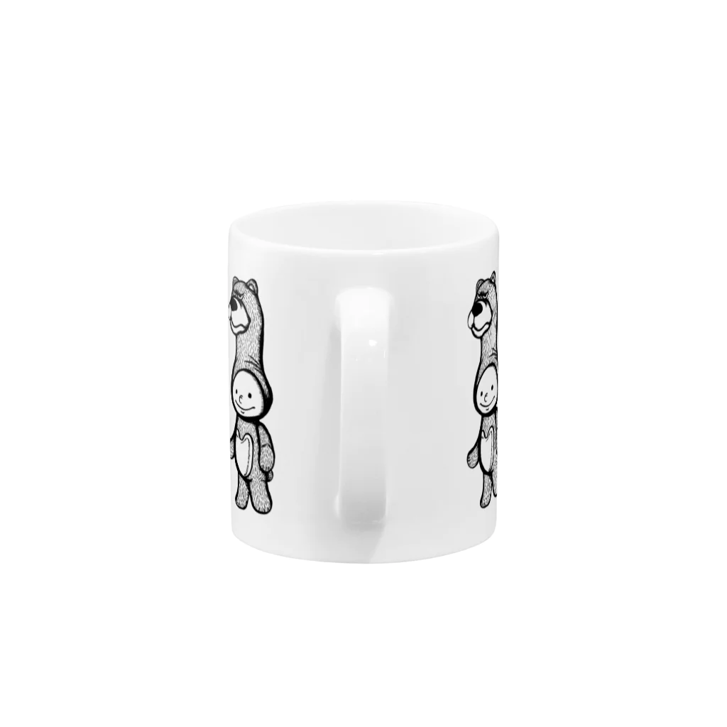 筆ペン画家 原良輔の着ぐるみくんの行進 Mug :handle