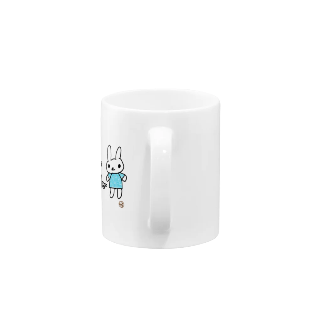 grk0 🌟ウサギのチャとシロ〜時々カッパのFrozen Shoulder Mug :handle