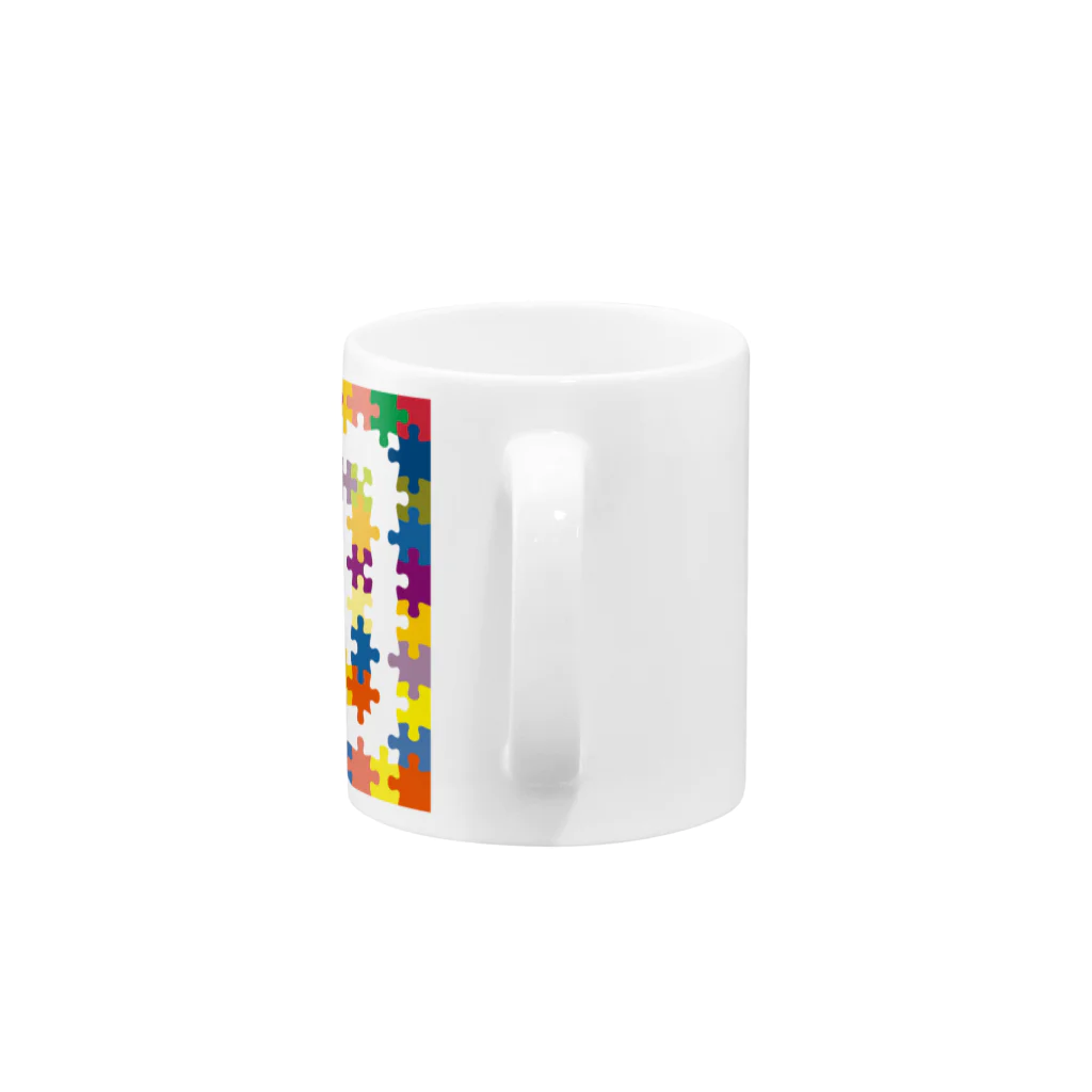 MtDesignShopのパズル(カラフルなフレーム風) Mug :handle