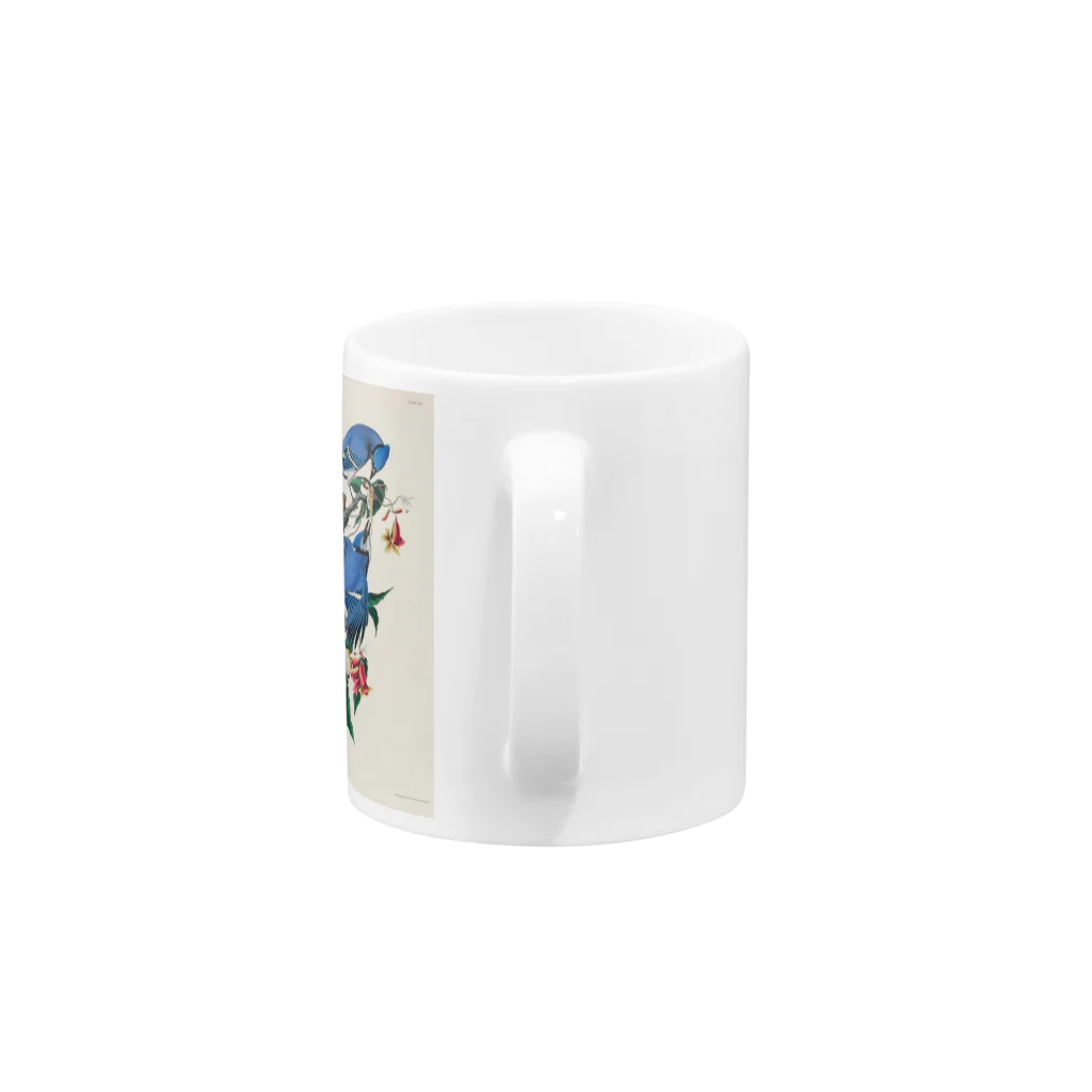 アニマル四字熟語のジョン・ジェームズ・オーデュボン　青い鳥 Mug :handle