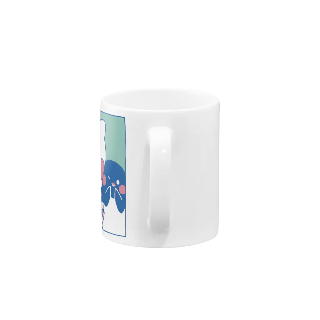 tafu tafuのかわいいポーズのしろぎんしま Mug :handle