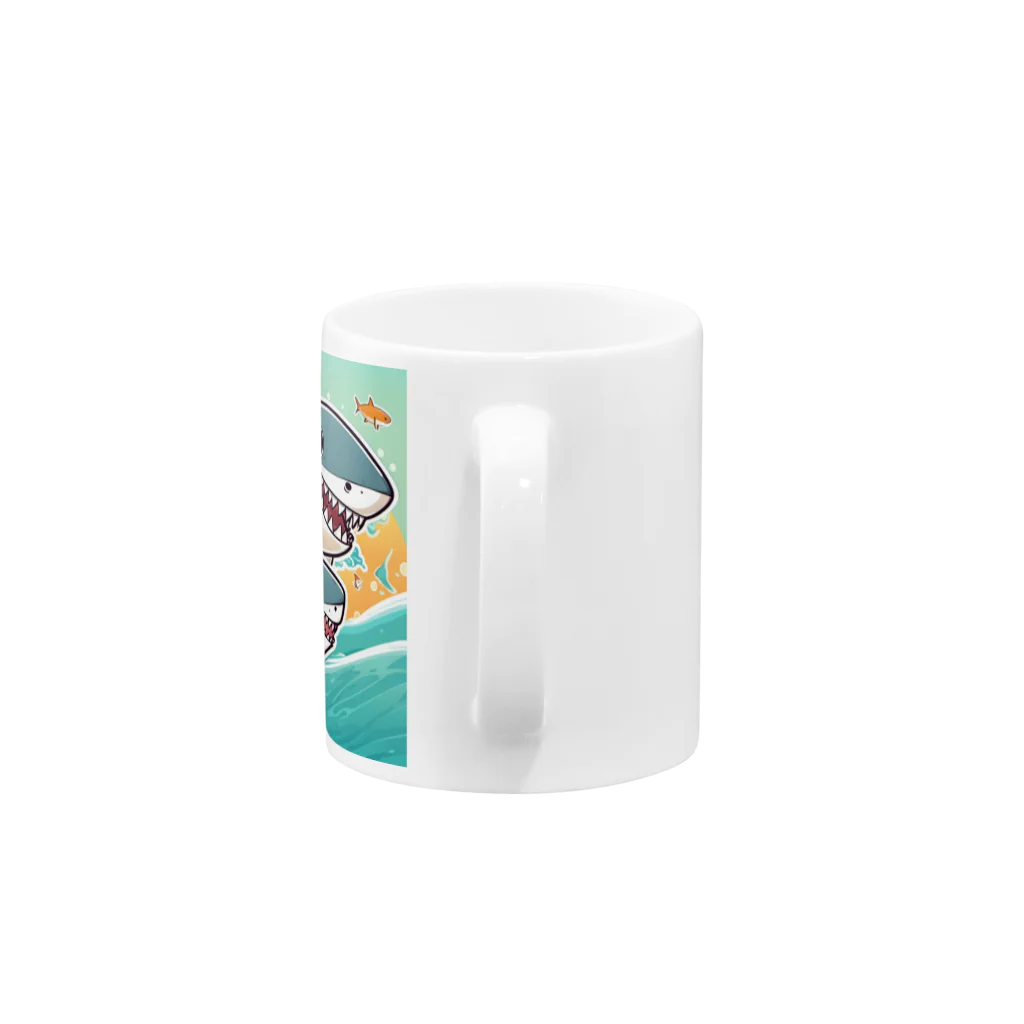 sameeeのカートゥーンサメ君親子！？ Mug :handle