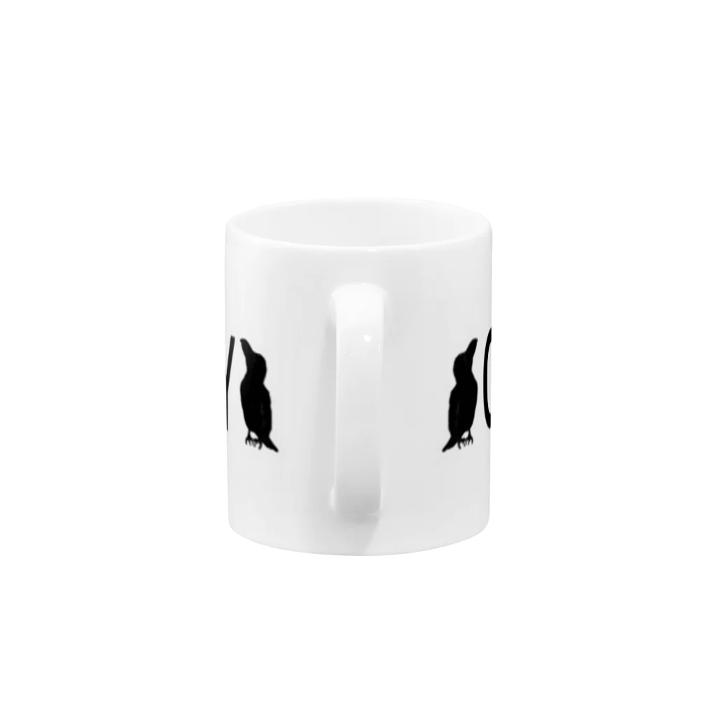 パート主婦しずかのオリジナルイラストグッズのカラス日記ロゴ Mug :handle