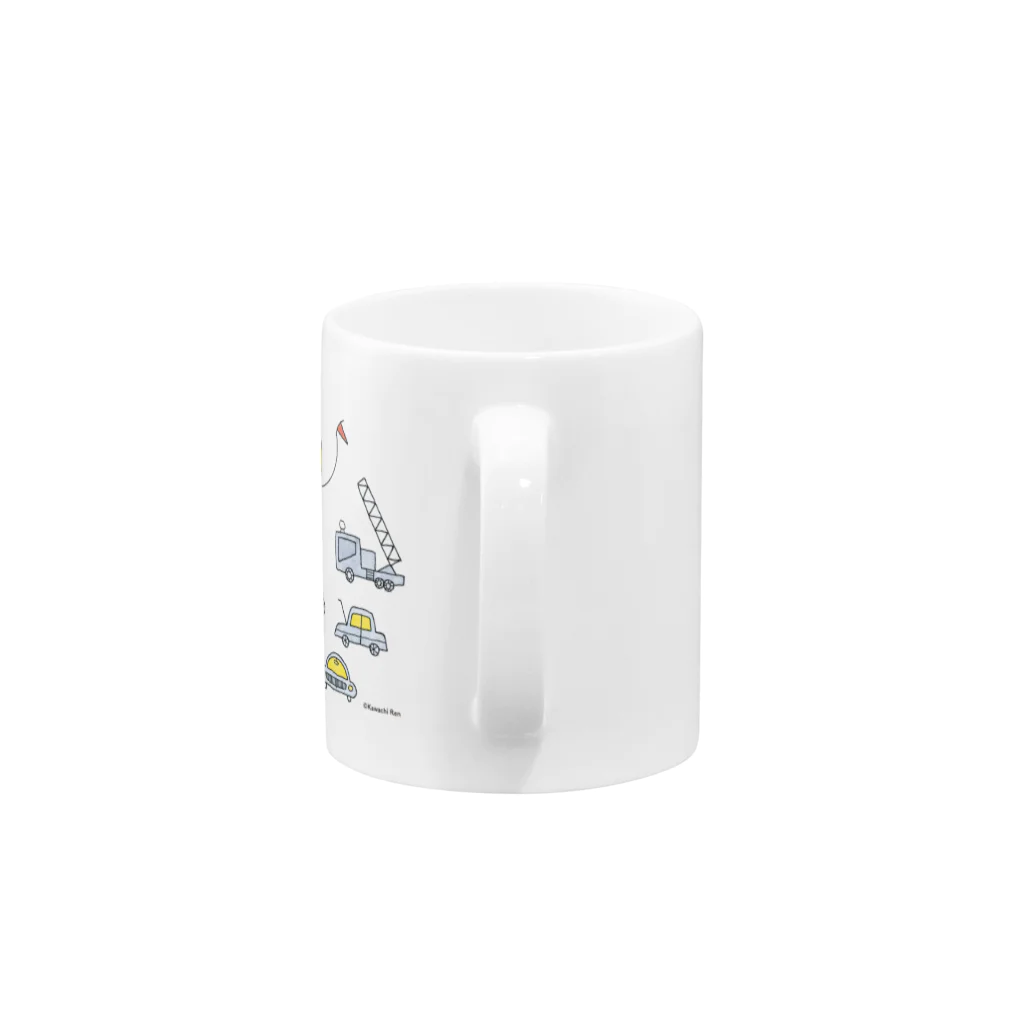 おつきさまのおかいもののおつきさまとくるまたち Mug :handle