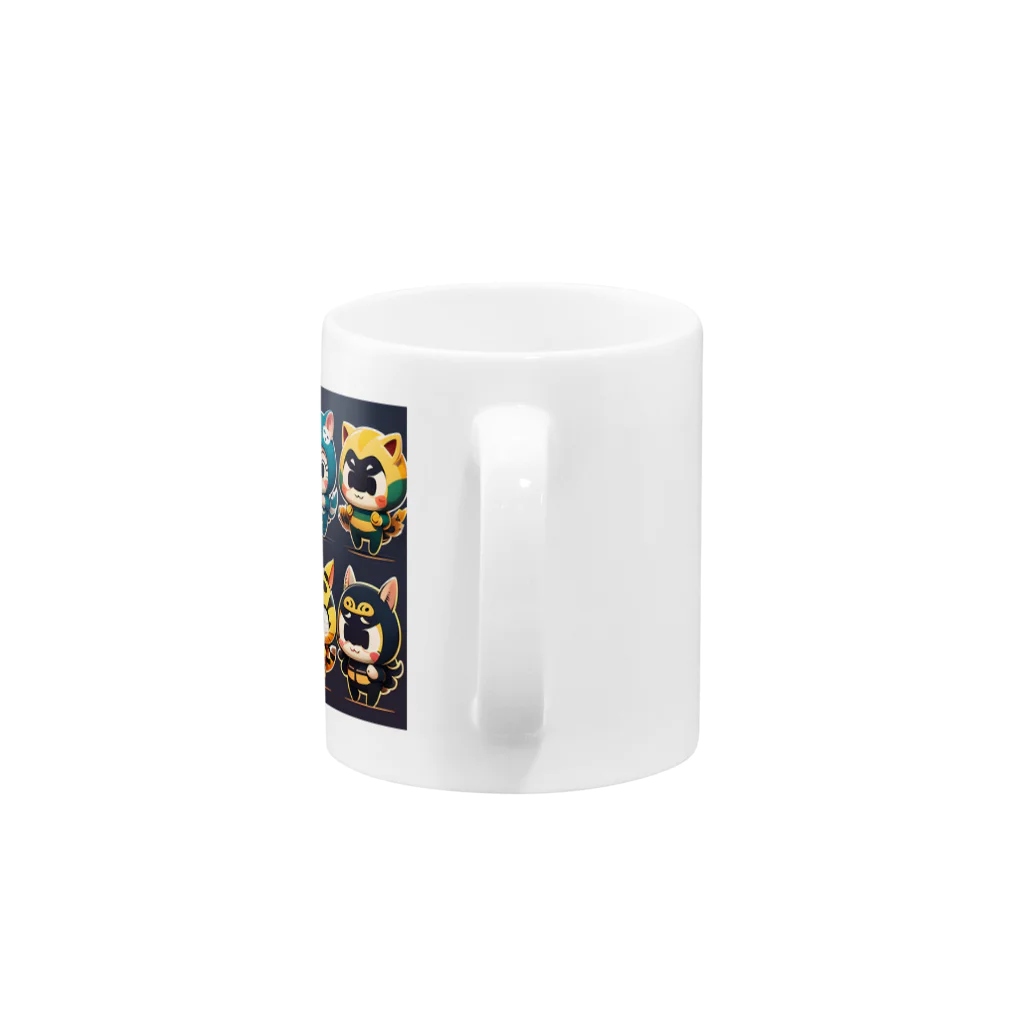 可愛い存在まじ癒しのイカネコレンジャーズ Mug :handle