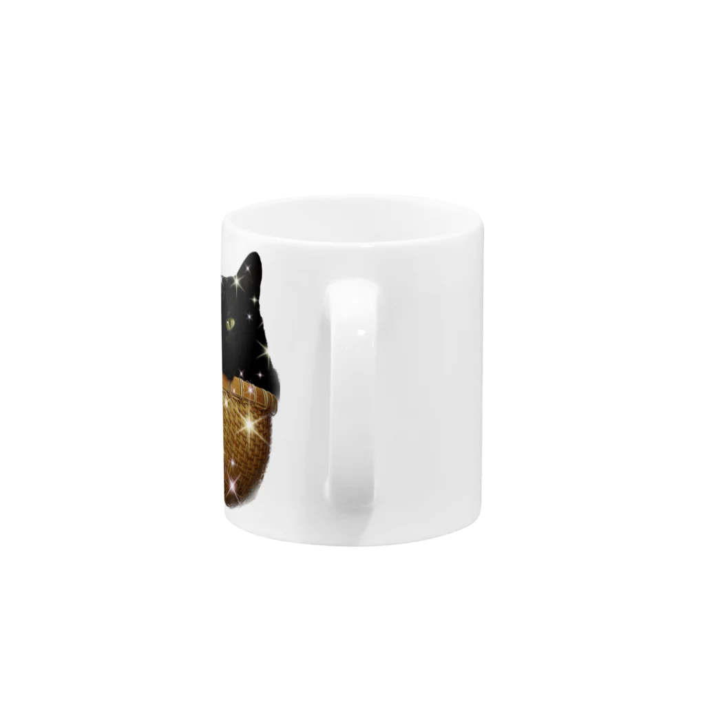 MKPoppp! shopのカゴの中の猫🐈‍⬛ Mug :handle