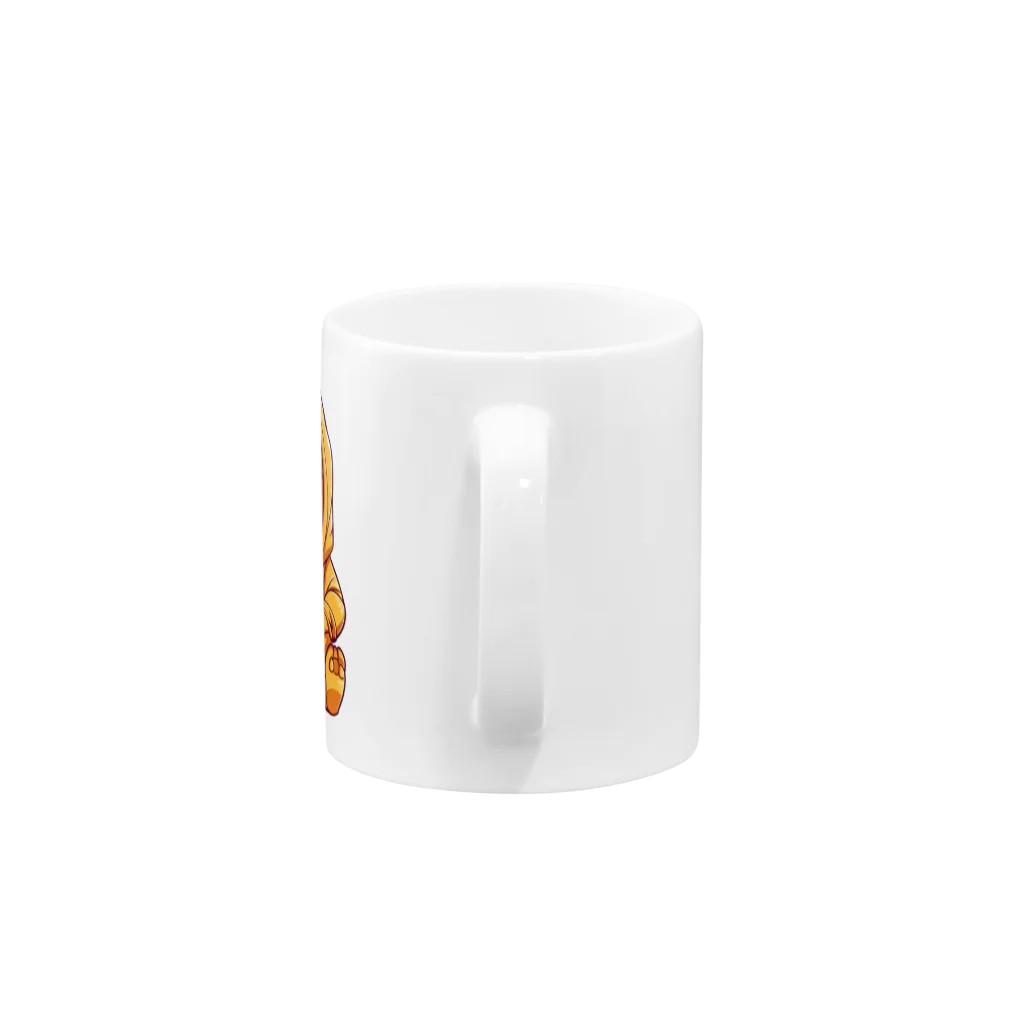 Vasetti_pressのパーカーを着たティラノサウルス Mug :handle