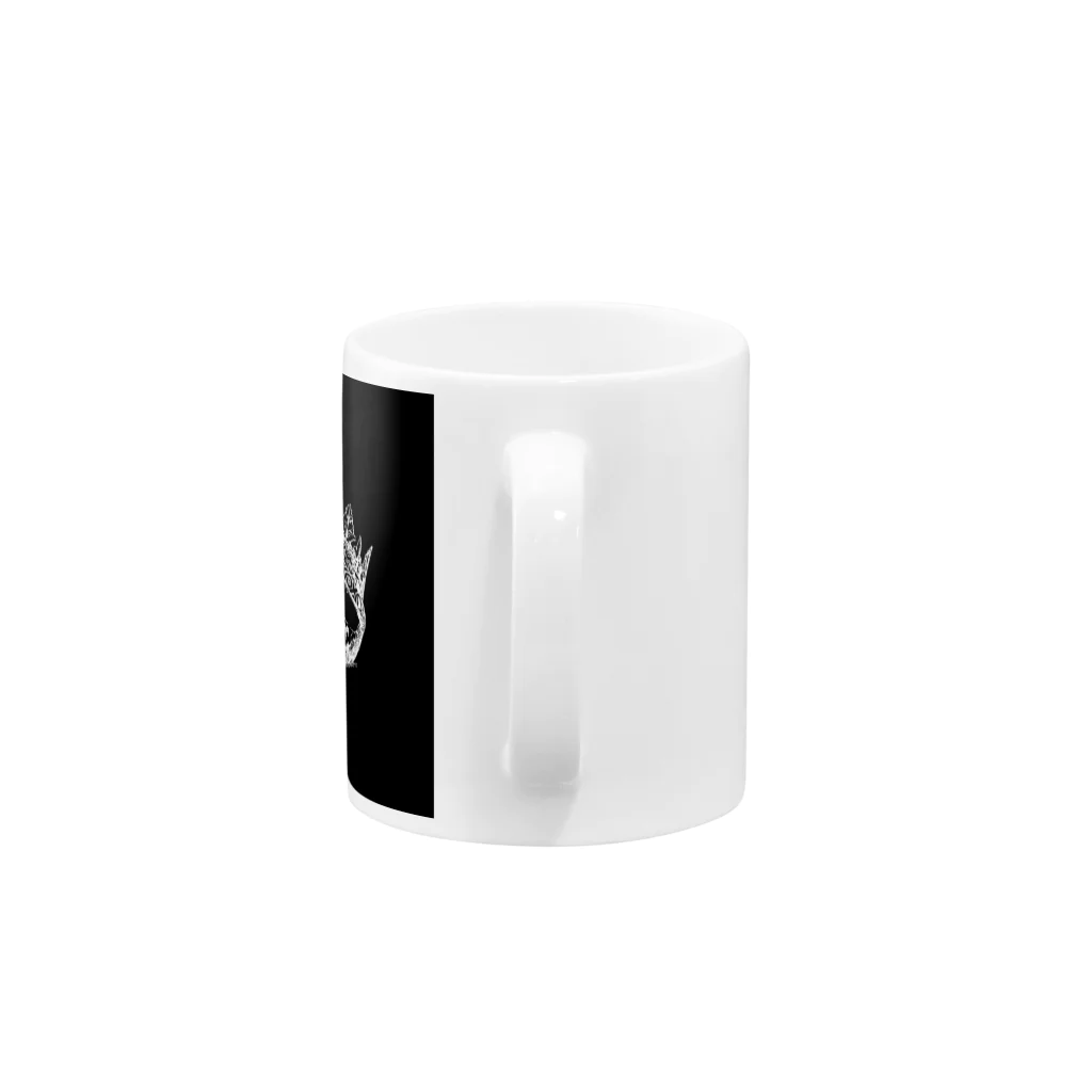 COOL&SIMPLEのBlack White Illustrated Skull King  Mug :handle