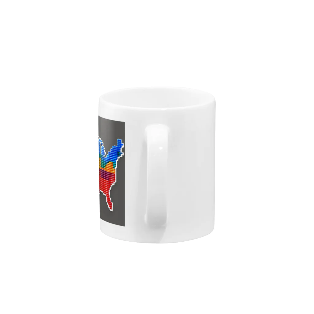 shibasannのアメリカ大陸のピクセルアート Mug :handle