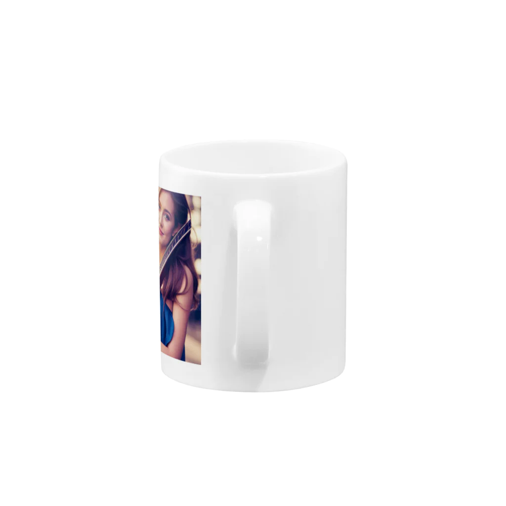 Stylishの女性の微笑み Mug :handle