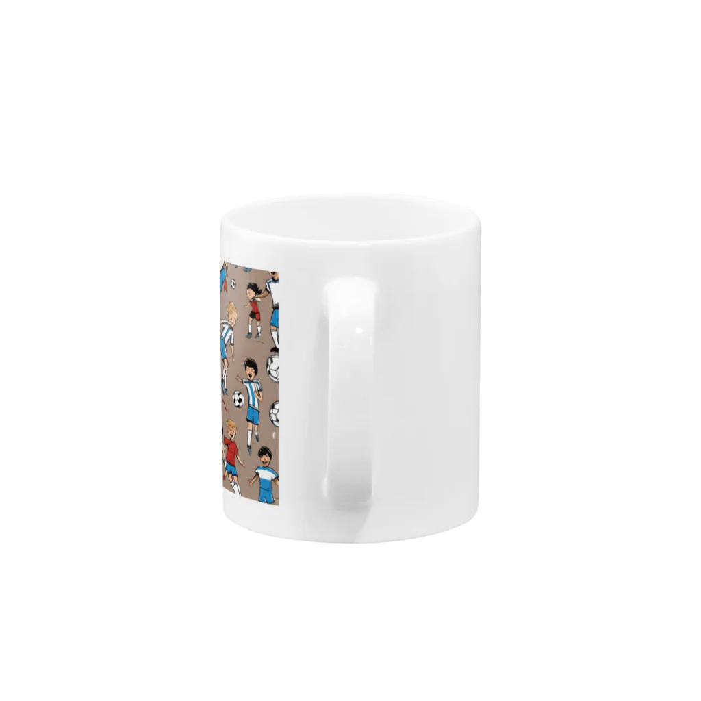 子供と嫁と時々わたしのサッカー小僧 Mug :handle