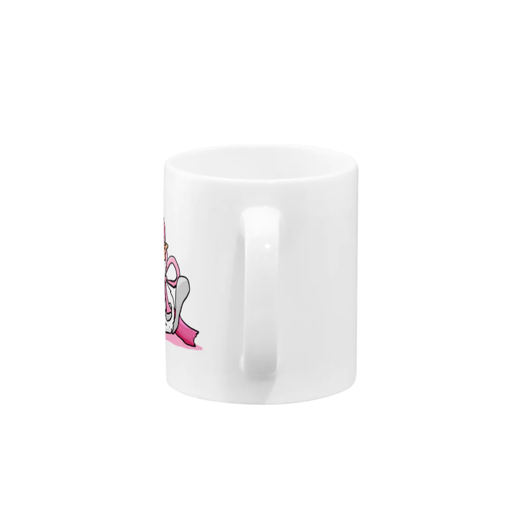 もちけらのリボン猫ちゃん Mug :handle