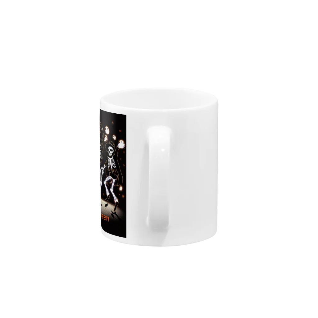 seasun011のハロウィンスケルトンダンス02-01　文字入り Mug :handle