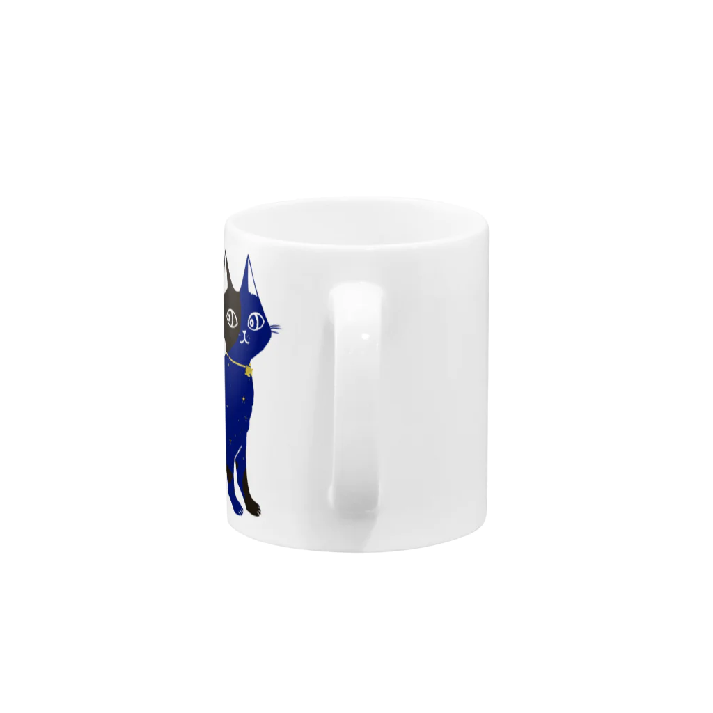 LEMON＊LEMON＊TETRAの瞬く星空の猫 Mug :handle