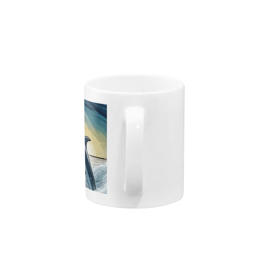 GOLAEのiruka　海を飛び跳ねるイルカ Mug :handle