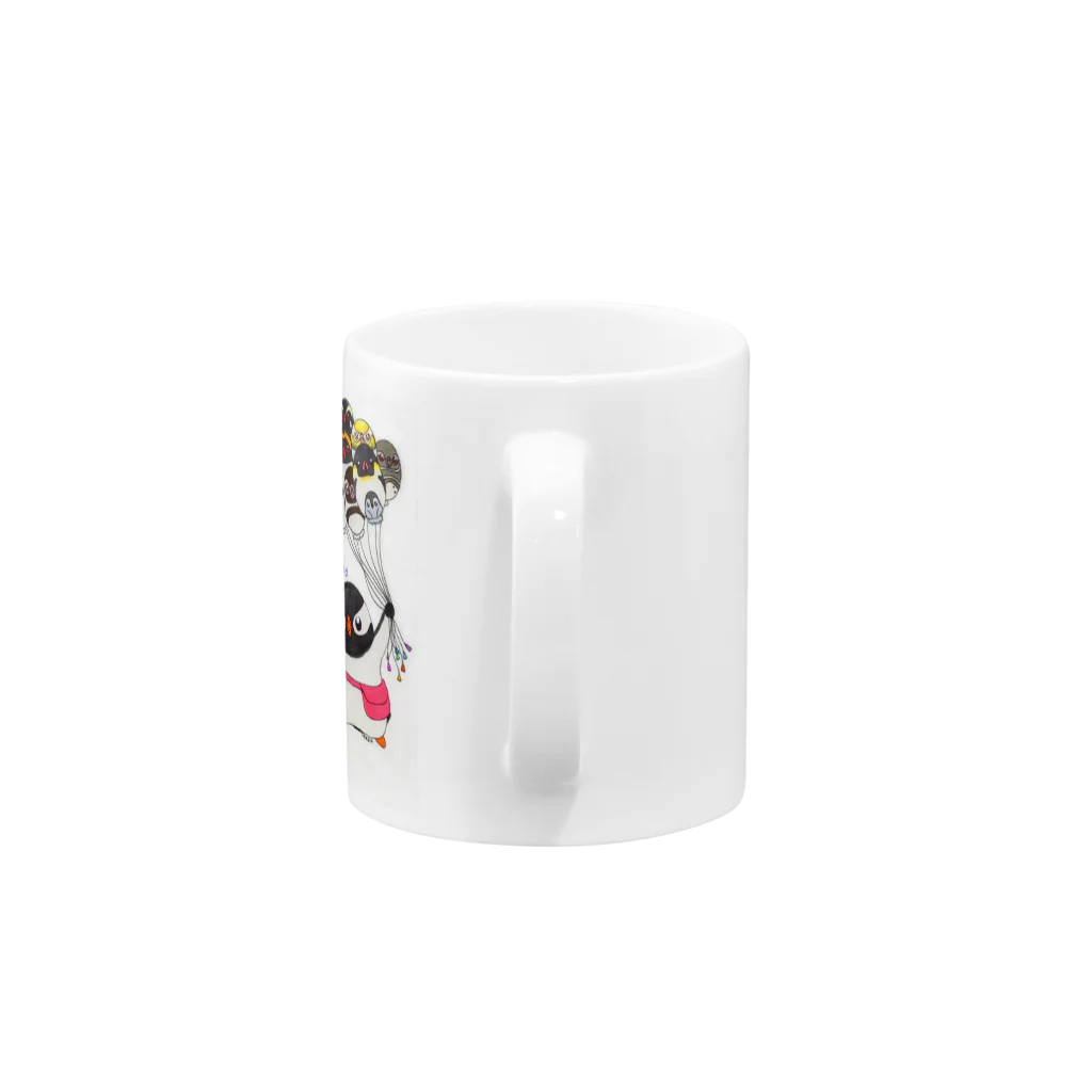 ヤママユ(ヤママユ・ペンギイナ)のプピ兄弟と世界のペンギンバルーン Mug :handle