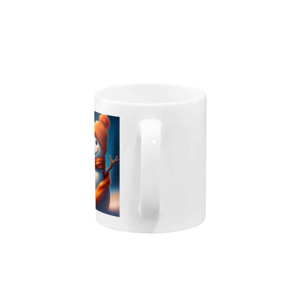 雑貨屋雪だるまのスノーマン　オレンジ Mug :handle