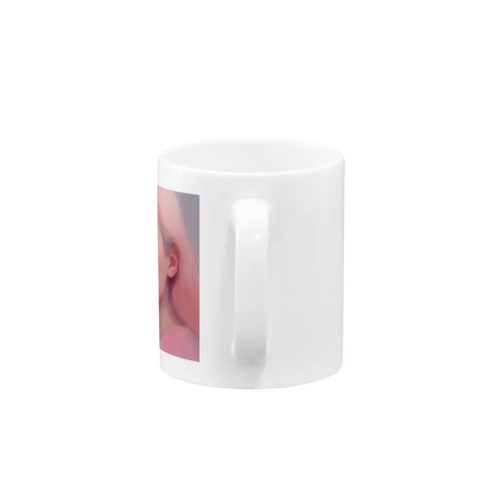 k-famのピンクのチーク美女 Mug :handle