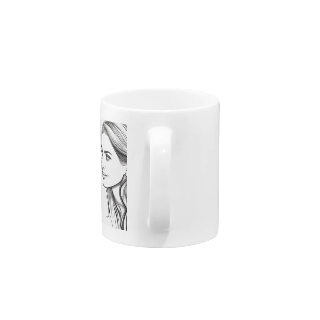 moribouの相手の話に耳を傾ける女性のアートグッズ Mug :handle