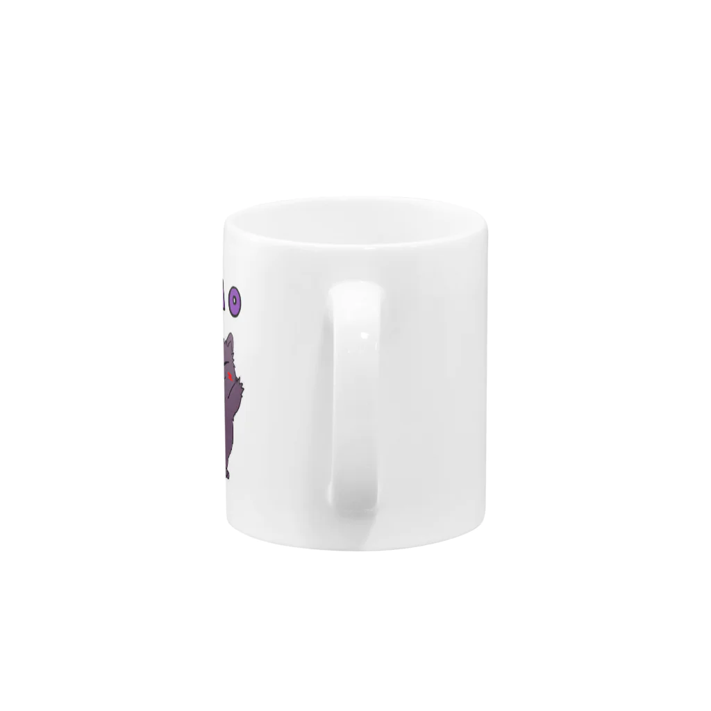 Wolf_Kamiyamaの狼男ガオガオデザイン Mug :handle