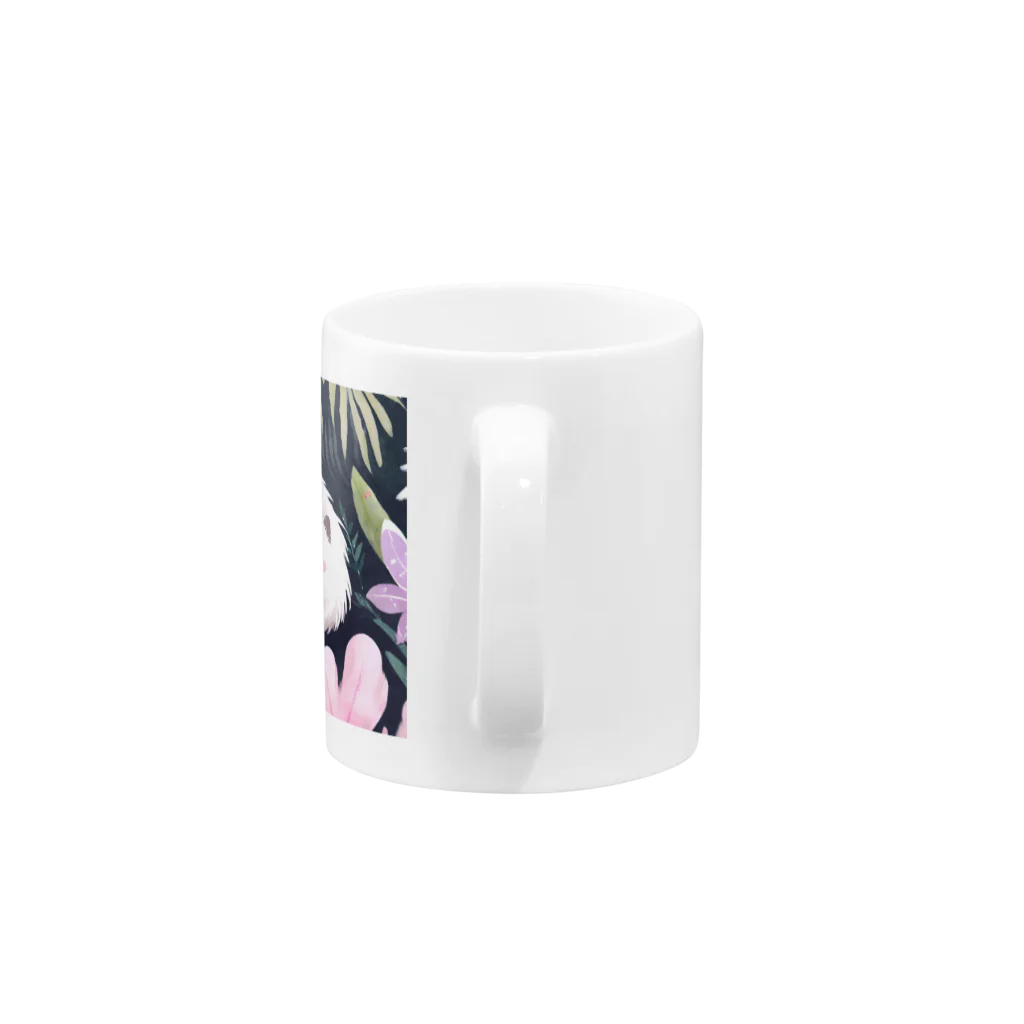 フワフワリンのはにかむフワフワちゃん Mug :handle