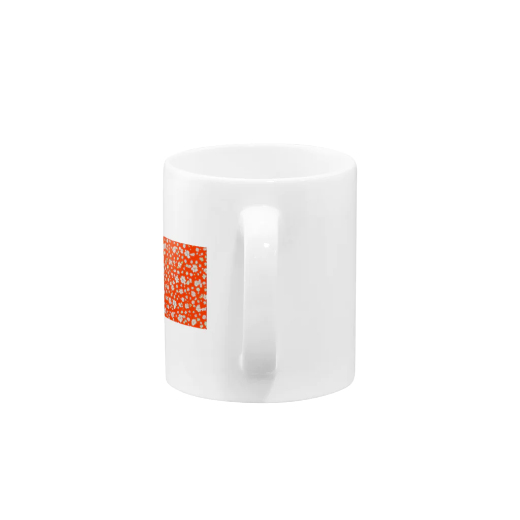屋台 CLINICの北欧風フラワー（赤） Mug :handle