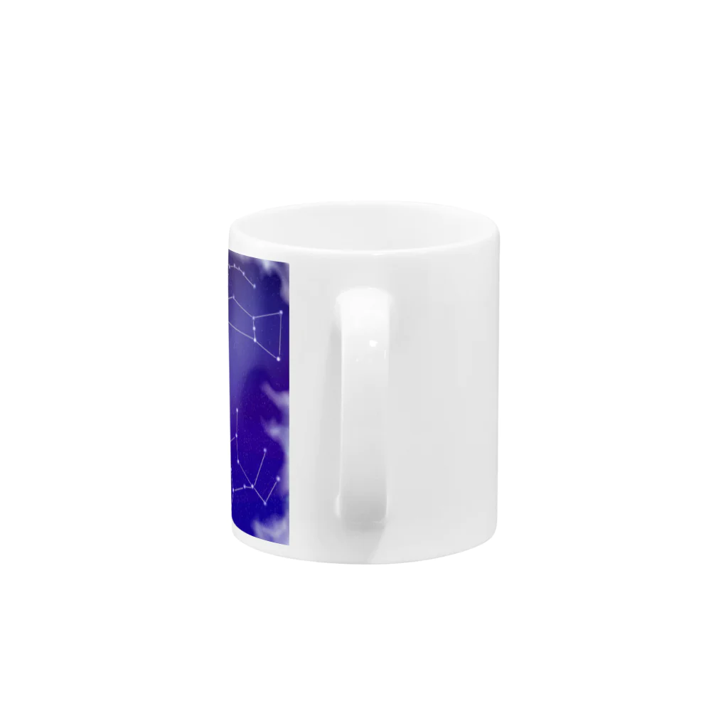 KafyRiruの雲の切れ間から覗く星　冬 Mug :handle