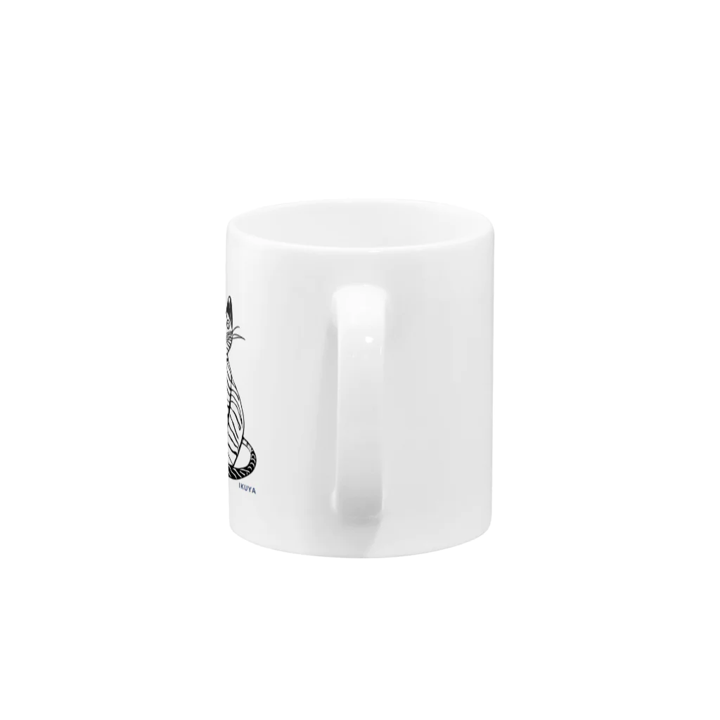 すずきいくやの白と黒の二匹の猫 Mug :handle