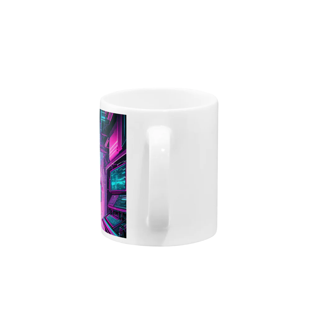 のんびりアート工房のサイバーパンク Mug :handle