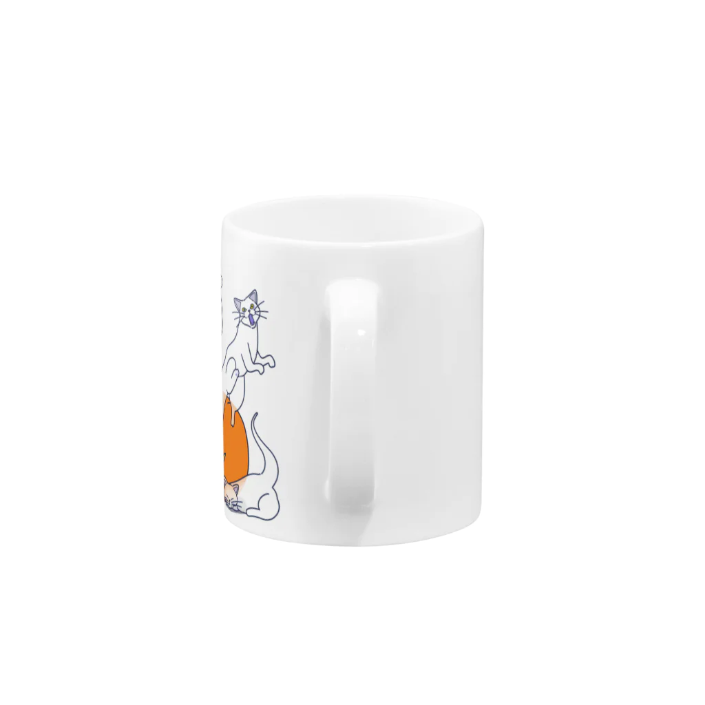 wakutaのジャックオーランタンと猫(背景透過ver.) #toneko Mug :handle