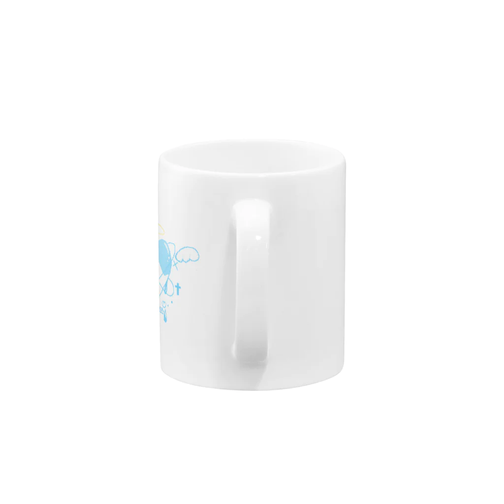 まるたるんのドット絵 水色ハート Mug :handle