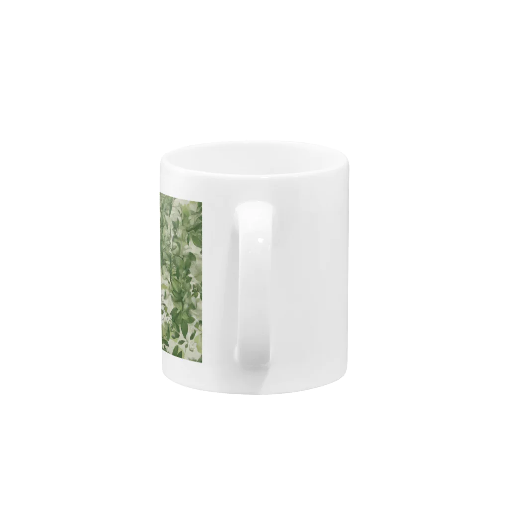 千裕アトリエ（いつもありがとう）のグリーンティーのアート　green tea art Mug :handle