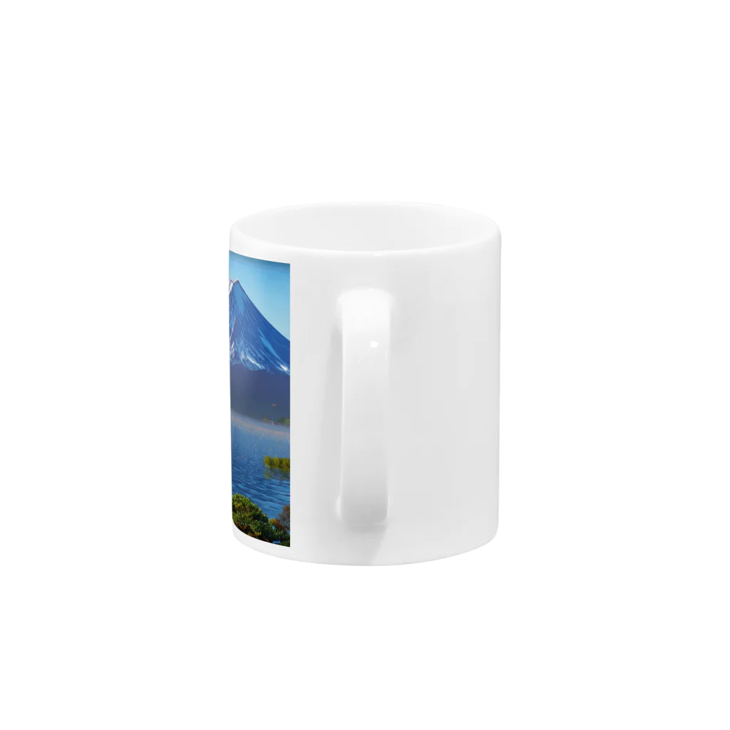 Tuki7の富士山と湖 Mug :handle