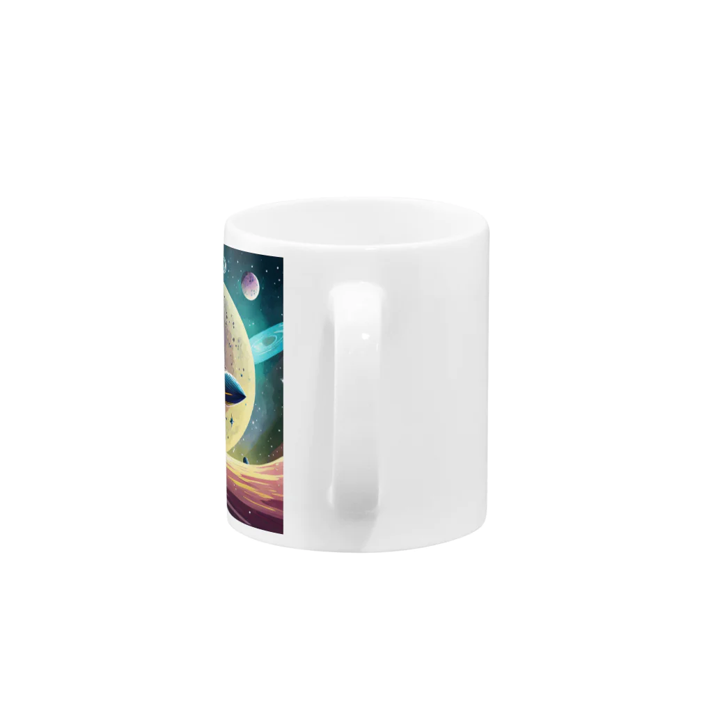 のんびりアート工房の宇宙風 Mug :handle