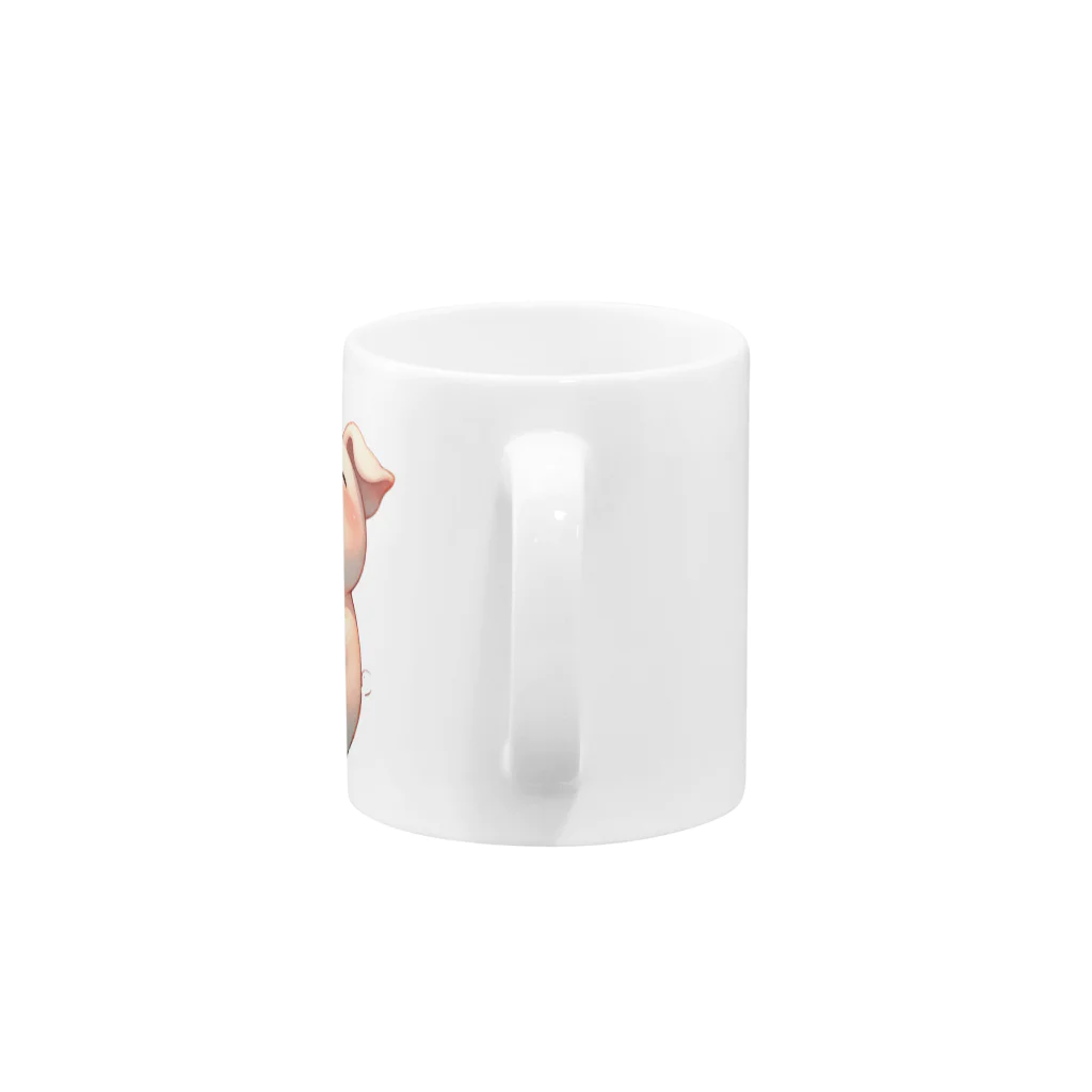 Hayate Kawakami オリジナルの資本主義の豚「お金大好き」 Mug :handle