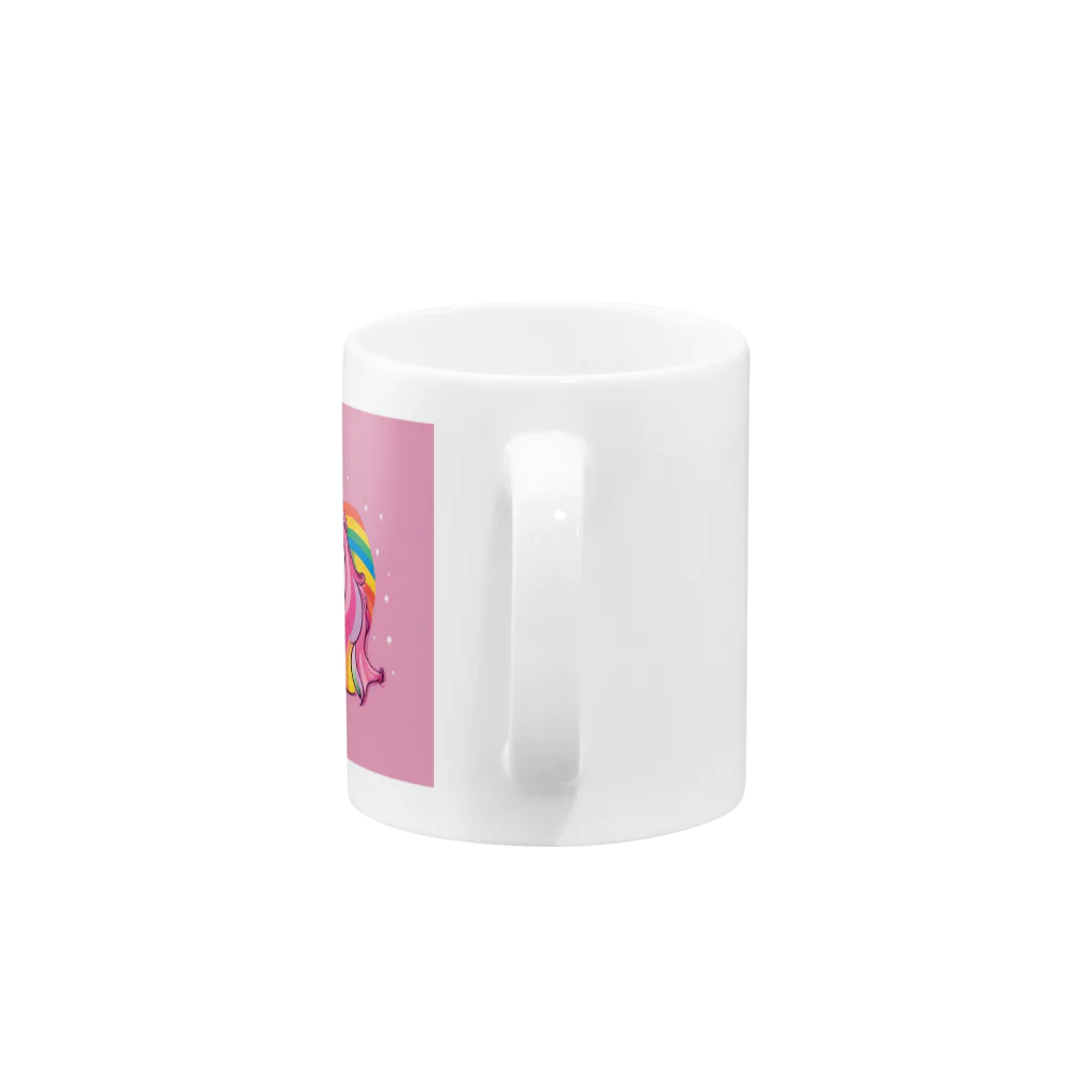 unicorn_dreamsの夢の国のピンクのユニちゃん Mug :handle