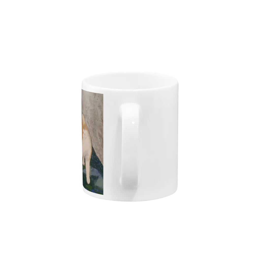 haruharuのアトリエのharuharuの日本画プリントグッズ『すりすり』 Mug :handle