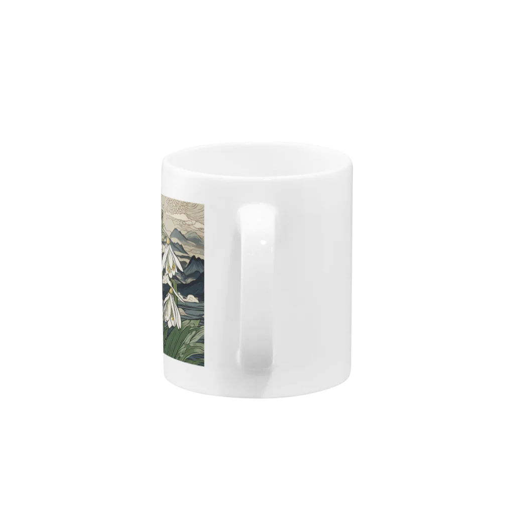 UKIYO-SKETCHのUKIYO-SNOWDROP Mug :handle