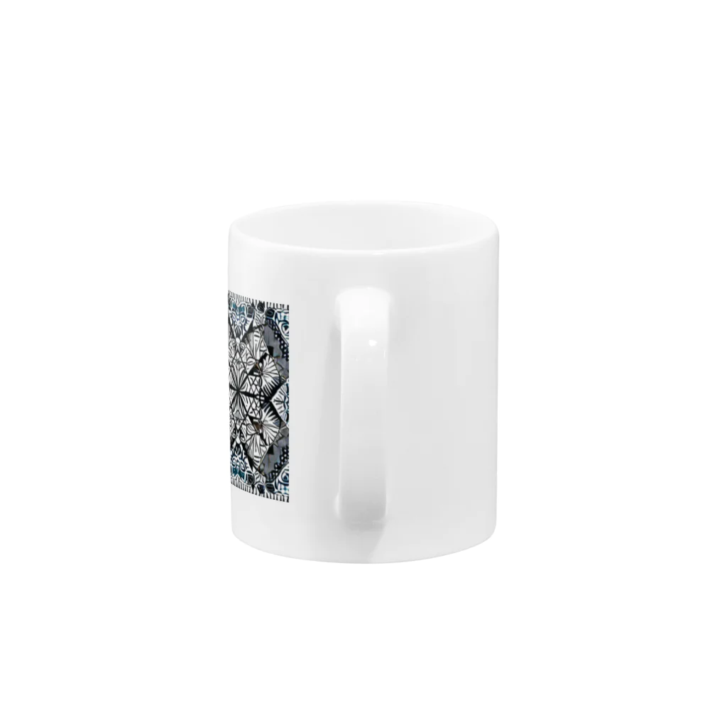 なっつ ふぁくとりーのゼンタングル 蝶 Mug :handle