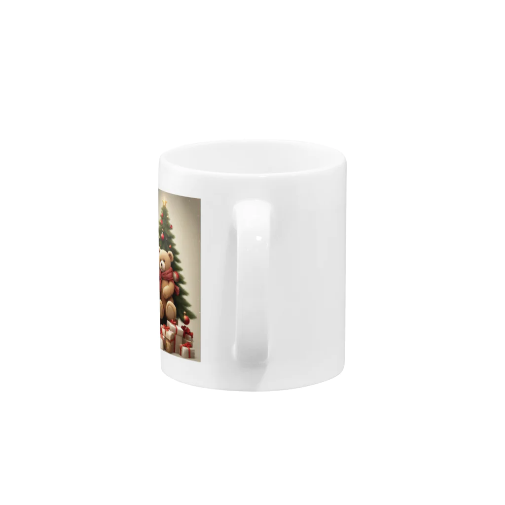 규리shopのクリスマス テディーベアの思い出 Mug :handle