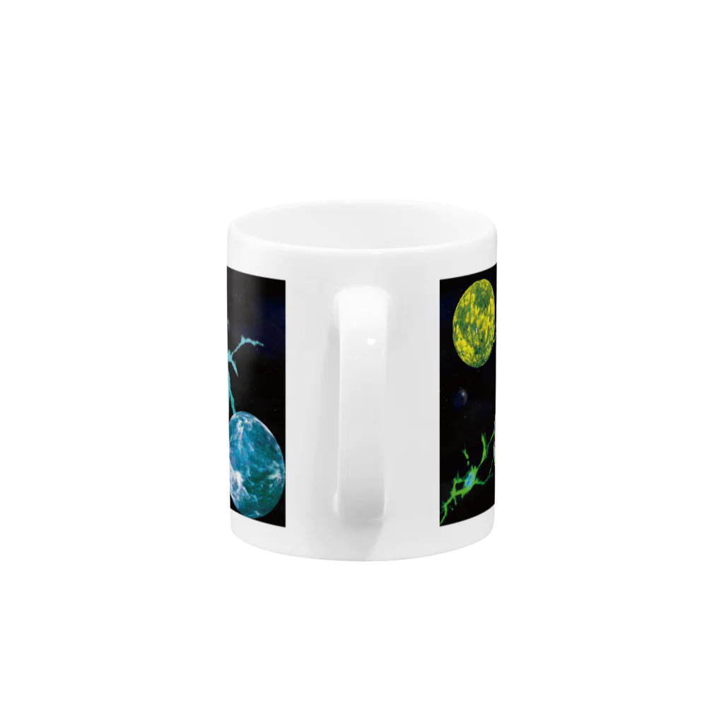 PaZoomの#細胞シリーズ_細胞たち、宇宙で待ち合わせ Mug :handle