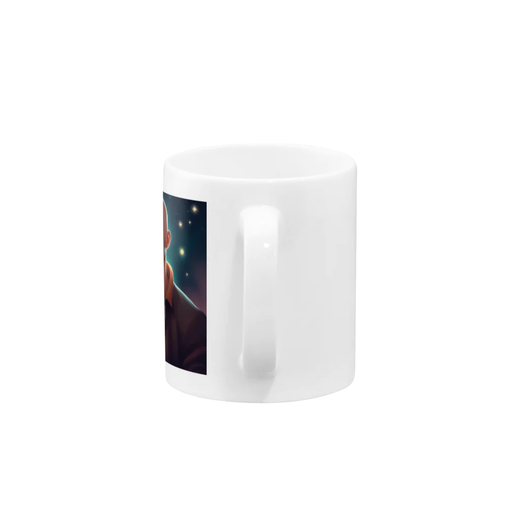 kuchibueyaのかわいいおハゲのおじさんイラストグッズ Mug :handle