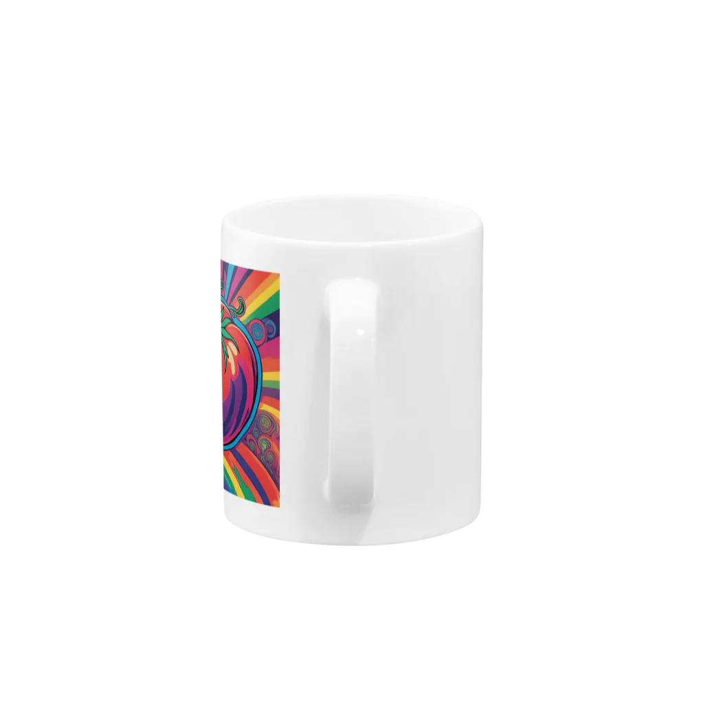 PSYCHEDELIC ARTのPSYCHEDELICトマト Mug :handle