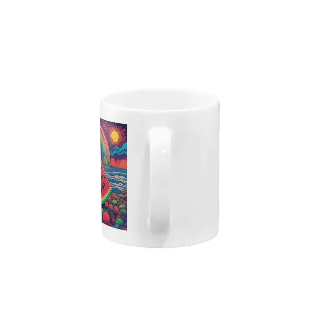 PSYCHEDELIC ARTのPSYCHEDELICスイカ Mug :handle