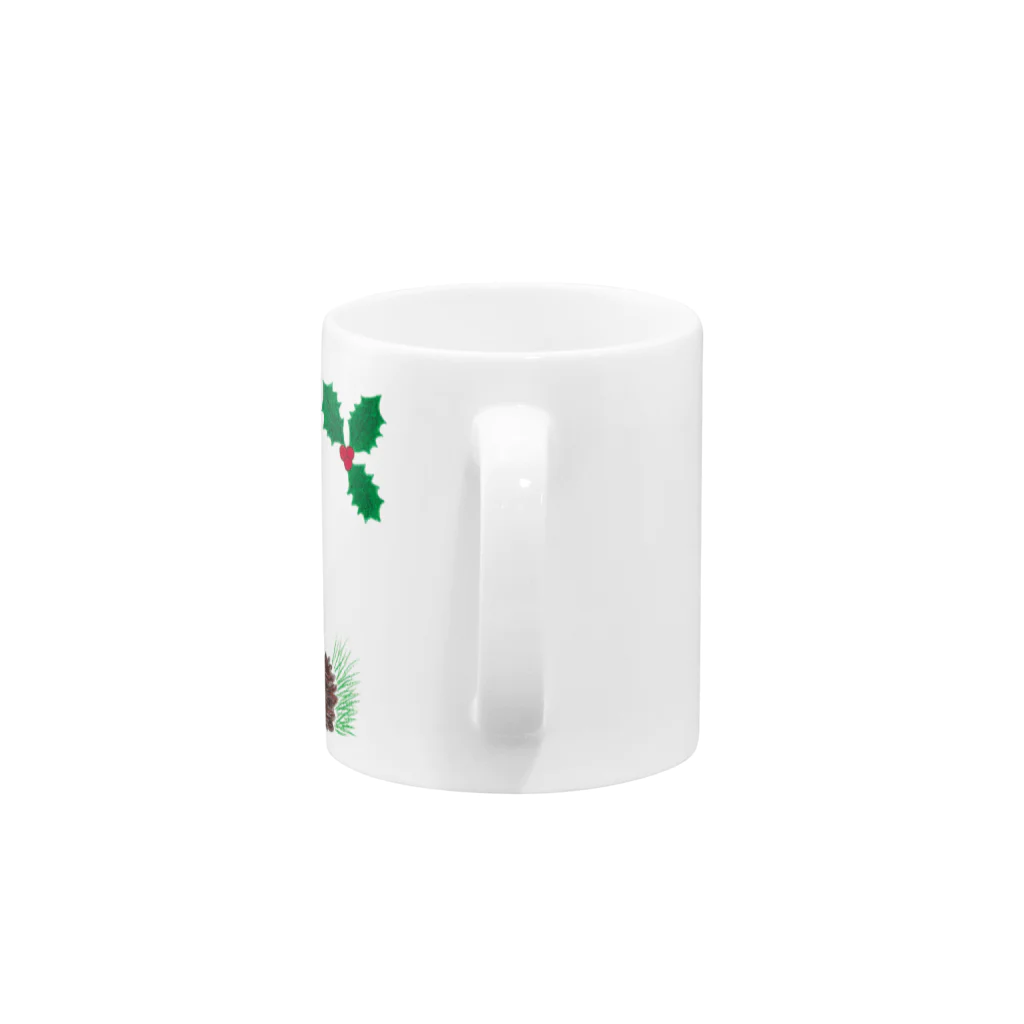 森図鑑の[森図鑑] クリスマスロビン(西洋こまどり)A Mug :handle