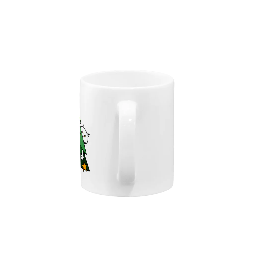 mkumakumaのニャンコの楽しいクリスマス Mug :handle