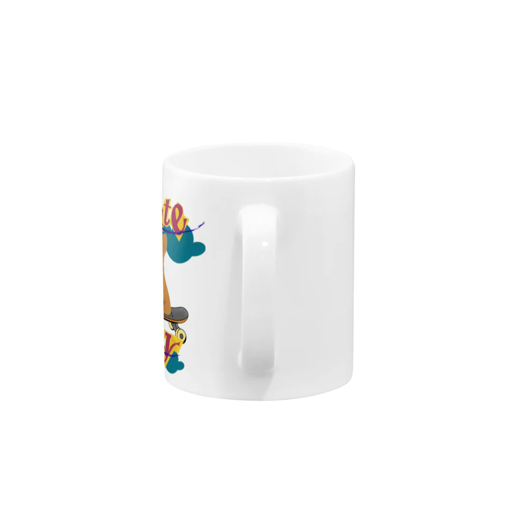 sloth_giraffeのスケートボードするワンコ Mug :handle