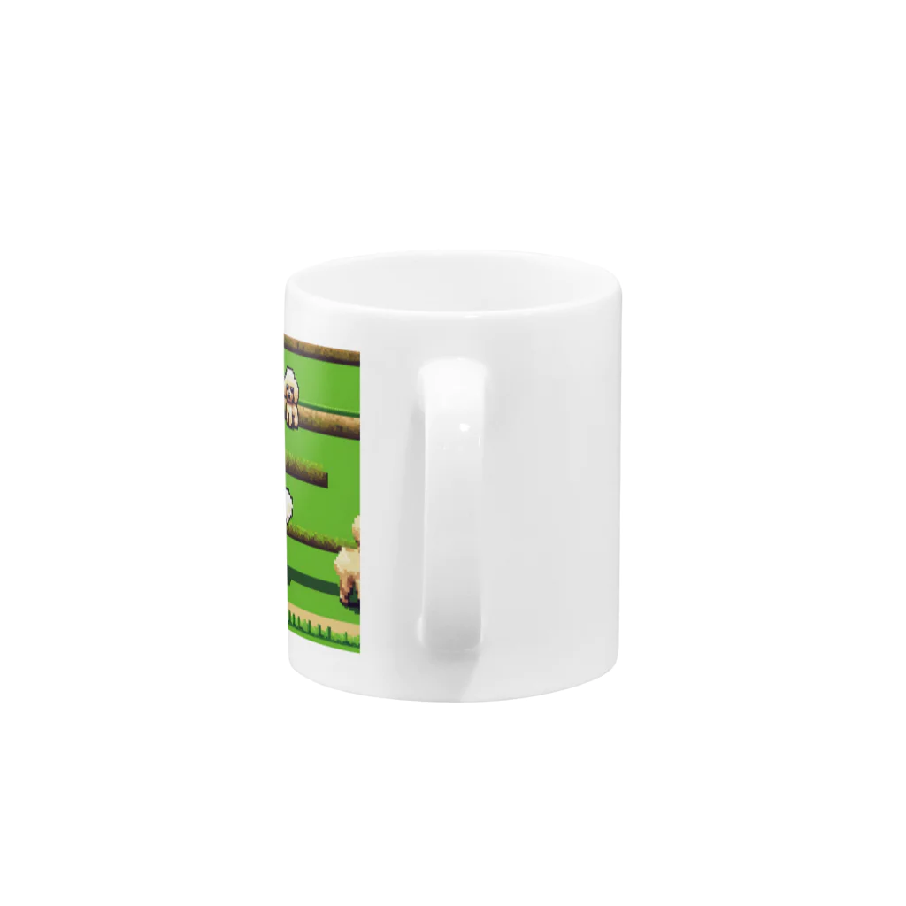 omamesan-1999のドッド絵　トイプードル Mug :handle