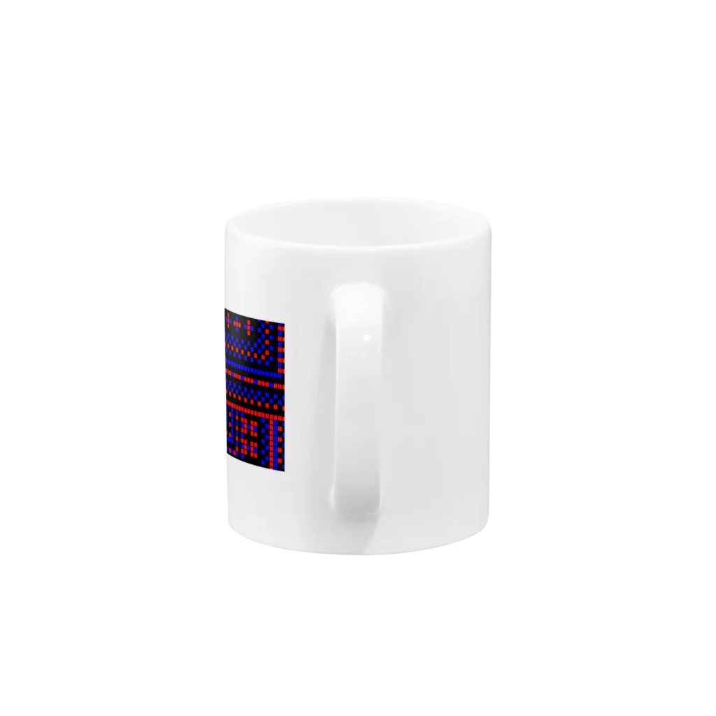 月澄狸の黒と青と赤の、ゲーム画面っぽいドット絵 Mug :handle