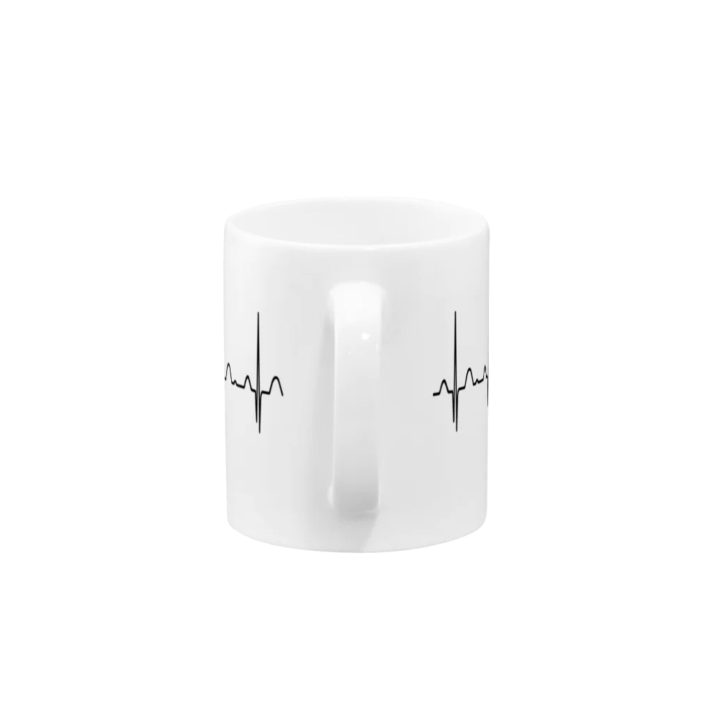 雁花工房（寄付アイテム販売中です）の心電図（正常） Mug :handle